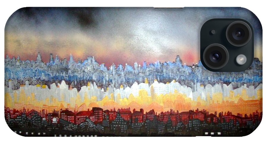 Robert Handler iPhone Case featuring the painting City Never Sleeps by Robert Handler
