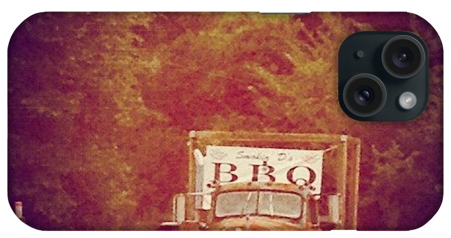 Oldschool iPhone Case featuring the photograph #classic #bbq #truck #oldschool by Jamie Myers