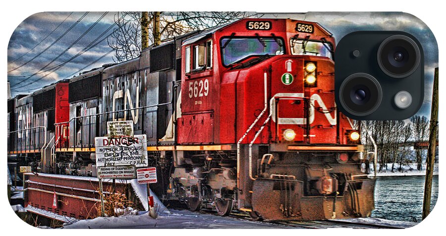 Trains iPhone Case featuring the photograph CN Locomotive HDR by Randy Harris