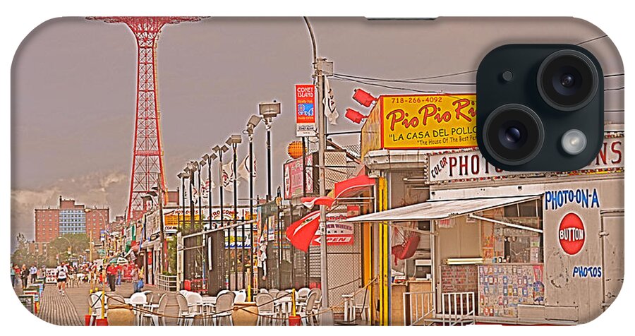 Amusement Park iPhone Case featuring the photograph Coney Island Boardwalk by Mark Gilman