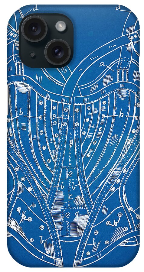 Corset iPhone Case featuring the digital art Corset Patent Series 1905 French by Nikki Marie Smith
