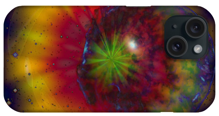 Cosmic Light iPhone Case featuring the digital art Cosmic Light by Linda Sannuti