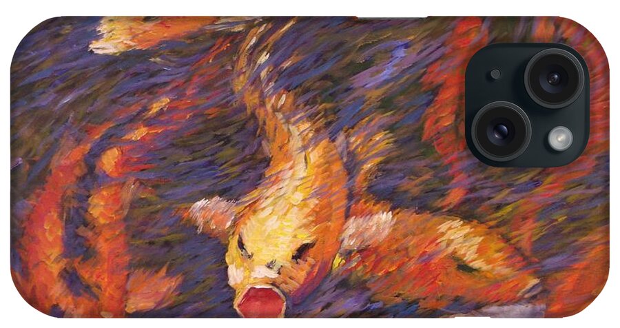 Fish iPhone Case featuring the painting Crazed Clear Creek Koi by Charles Munn