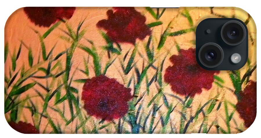  iPhone Case featuring the painting Dancing Poppies by Etta Harris