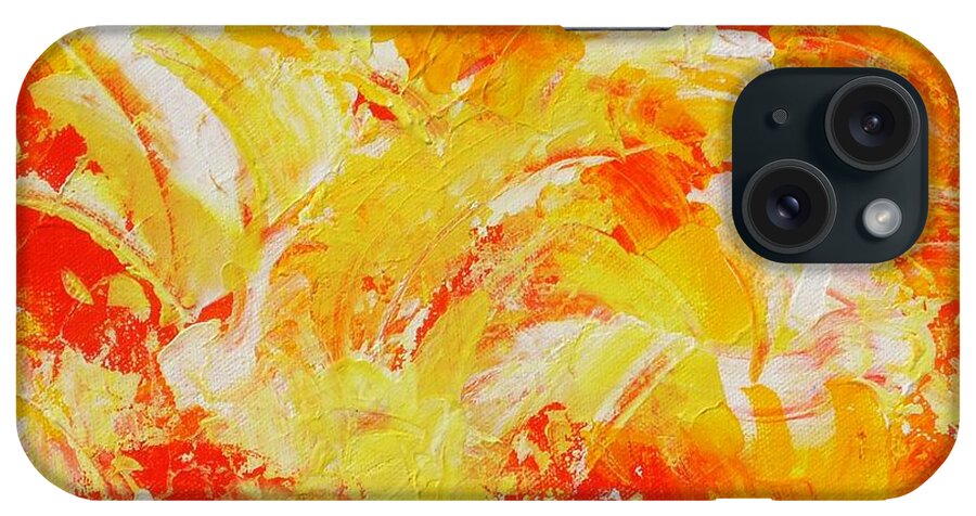 Abstract iPhone Case featuring the painting Delicious by Claire Gagnon