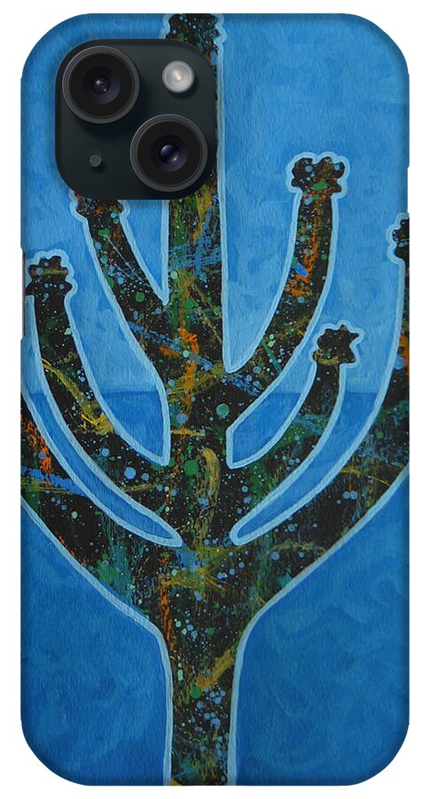 Cactus iPhone Case featuring the painting Desert Blue by Lance Headlee