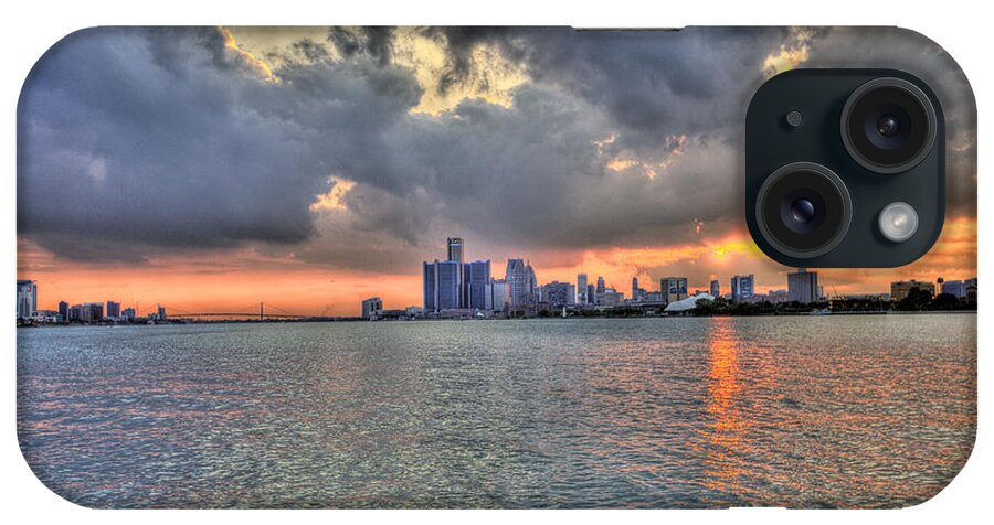 Sunset iPhone Case featuring the photograph Detroit Sunset by Nicholas Grunas
