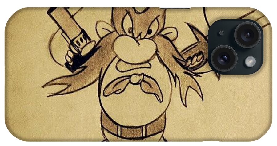 Pencil iPhone Case featuring the photograph #drawing #doodle#looneytunes #oldschool by Brian Evans
