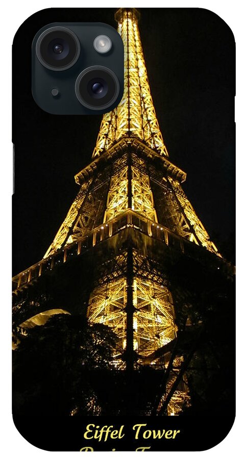 Eiffel Tower iPhone Case featuring the photograph Eiffel Tower Moon Light Paris France by John Shiron