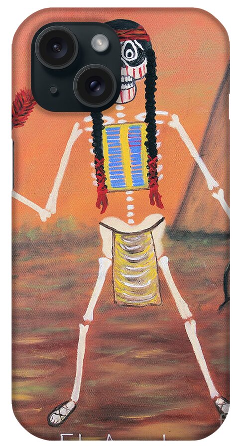 Loteria iPhone Case featuring the painting El Apache by Sonia Flores Ruiz