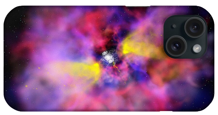Emission Nebula iPhone Case featuring the photograph Emission Nebula, Computer Artwork by Mehau Kulyk