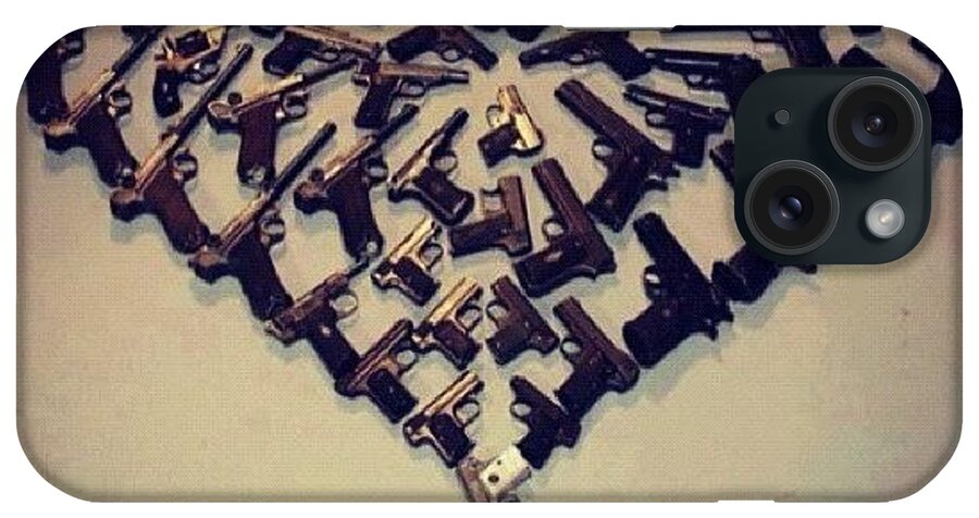 Heart iPhone Case featuring the photograph Enough Said!! #heart #love #guns #gun by Rola Ayubi