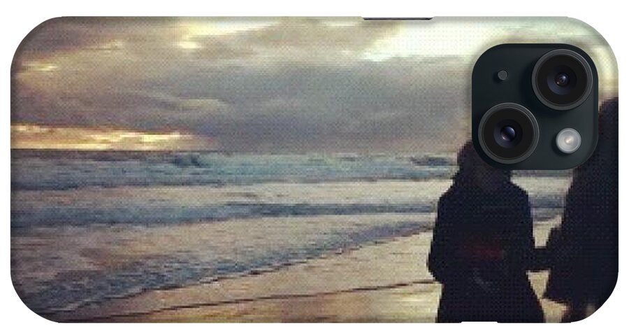 Evening iPhone Case featuring the photograph #evening #night #winter #beach #sea by Kate Murphy