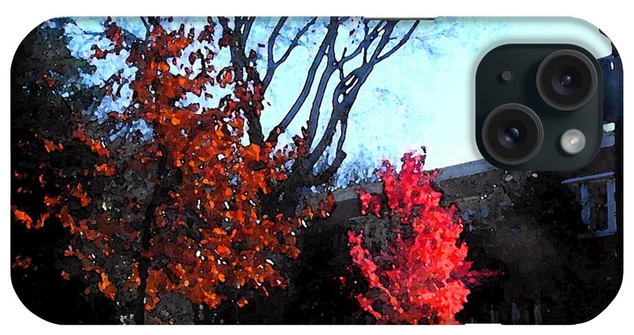 Autumn iPhone Case featuring the digital art Falling Leaves by Karen Francis
