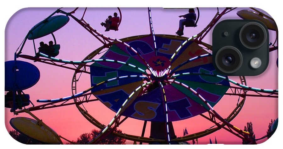 Amusement Park Rides iPhone Case featuring the photograph Fast Fun Ride At Sunset by Kym Backland
