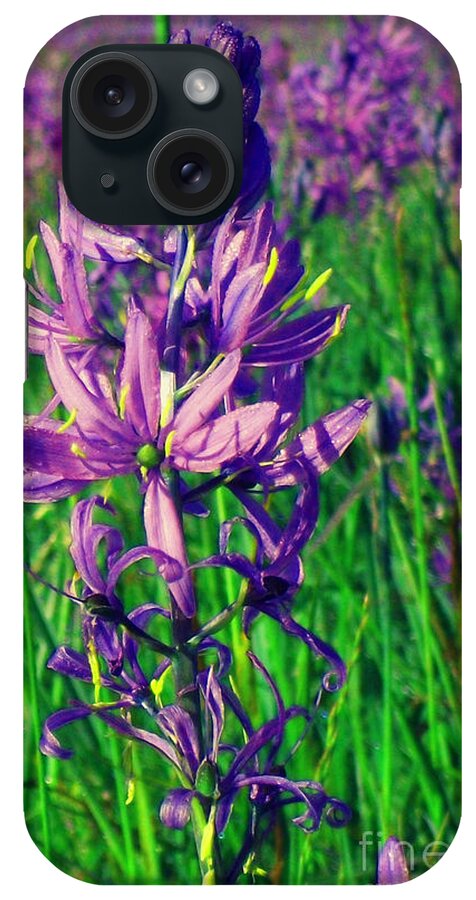 Flower iPhone Case featuring the photograph Field of Camas in Oregon by Mindy Bench