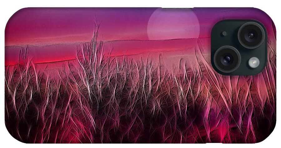 Abstract iPhone Case featuring the photograph Fiery Sunset by Cathy Kovarik