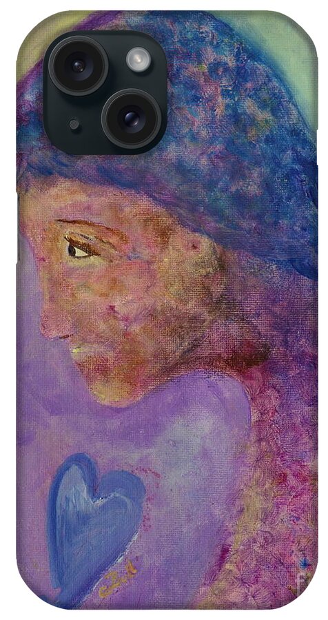 Girl iPhone Case featuring the painting First Love by Claire Bull
