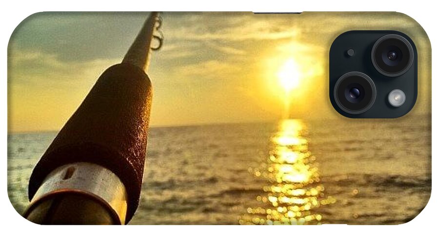 Beautiful iPhone Case featuring the photograph #fishing #pole #fish #sunset #lifestyle by Jorge Ramirez