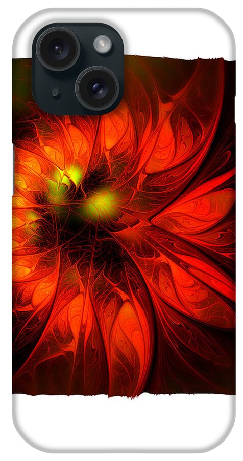 Digital Art iPhone Case featuring the digital art Flame Lily Framed by Amanda Moore