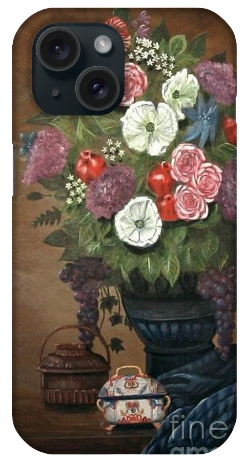 Floral iPhone Case featuring the painting Floral-2 by Monika Shepherdson