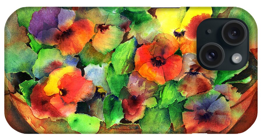Flower iPhone Case featuring the painting Flower Bowl by Arline Wagner