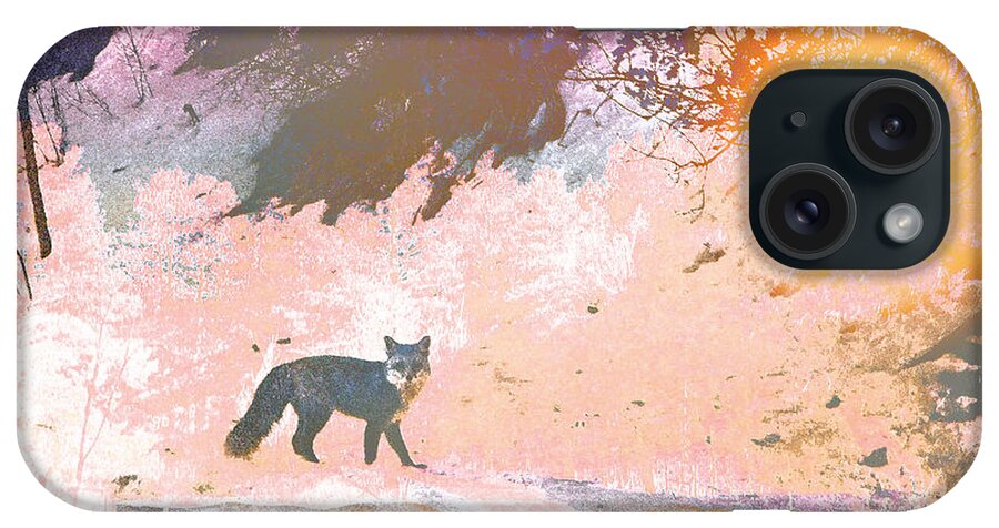 Abstract iPhone Case featuring the photograph Fox in the Forest 2 by Lenore Senior