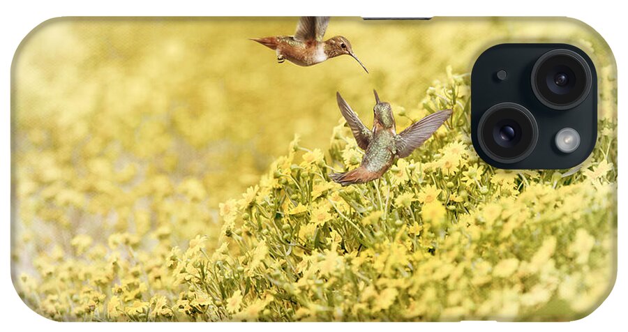 Humming Bird iPhone Case featuring the photograph Frolic in the Garden by Susan Gary