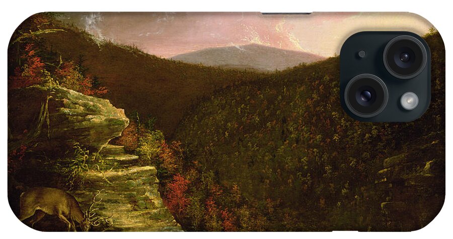 From iPhone Case featuring the painting From the Top of Kaaterskill Falls by Thomas Cole