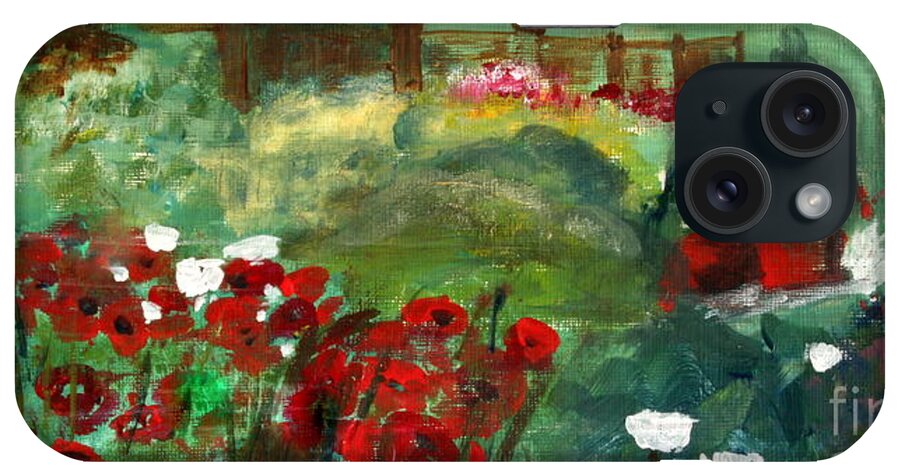 Paintings iPhone Case featuring the painting Garden View by Julie Lueders 