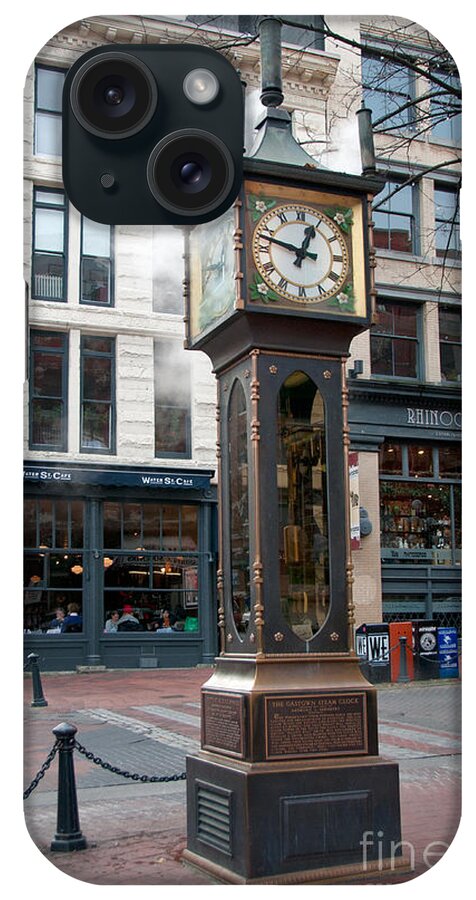 Canada iPhone Case featuring the digital art Gastown Steam clock by Carol Ailles