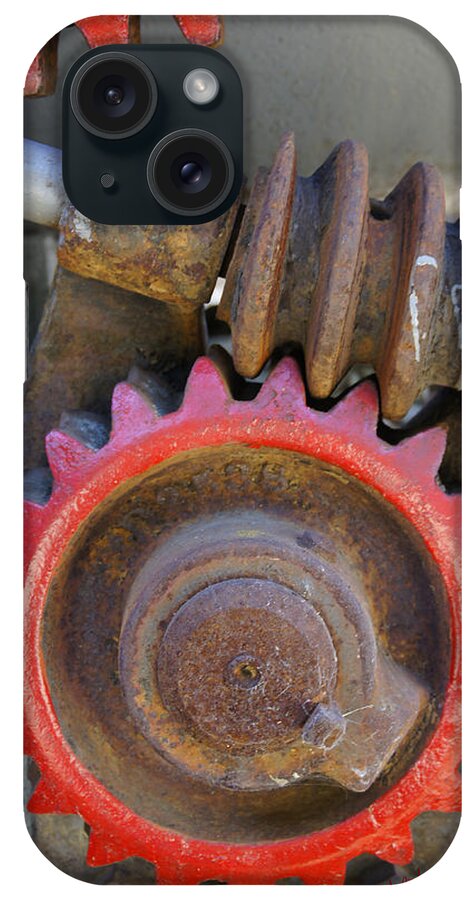Detail iPhone Case featuring the photograph Gears of Restored Steam Tractor by Mick Anderson