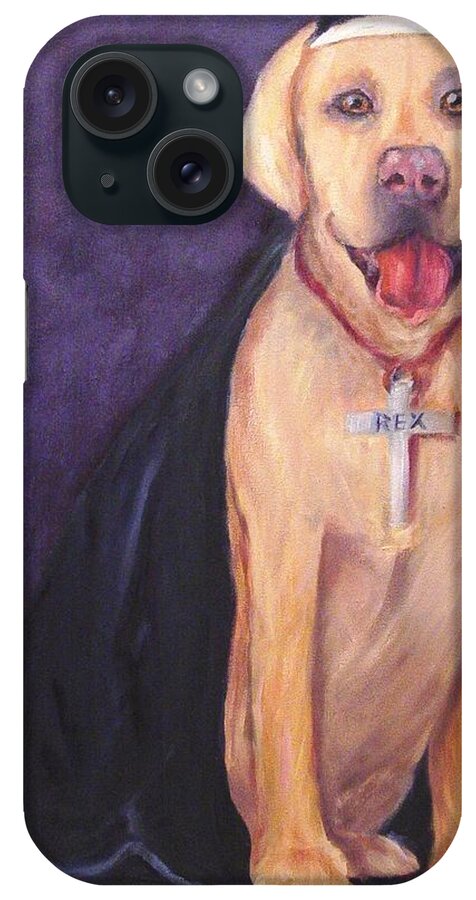 Yellow Lab iPhone Case featuring the painting Good Habit Rex by Carol Berning