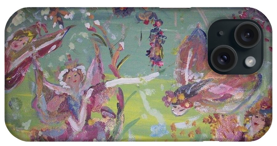 Fairy iPhone Case featuring the painting Good Morning Fairies by Judith Desrosiers