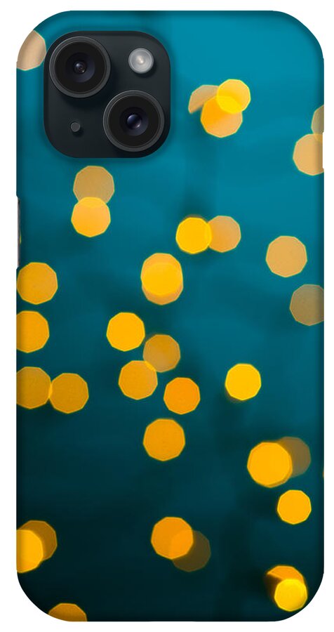 Green iPhone Case featuring the photograph Green Background With Gold Dots by U Schade