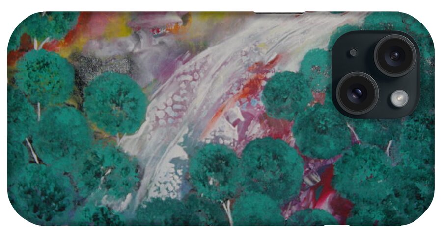 Forest iPhone Case featuring the painting Green Forest by Sima Amid Wewetzer