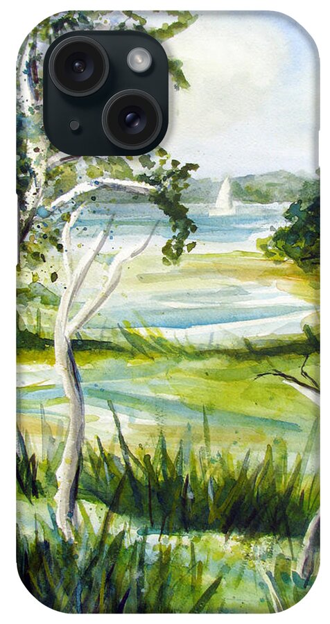 Jersey Pine Barrens iPhone Case featuring the painting Green land by Clara Sue Beym