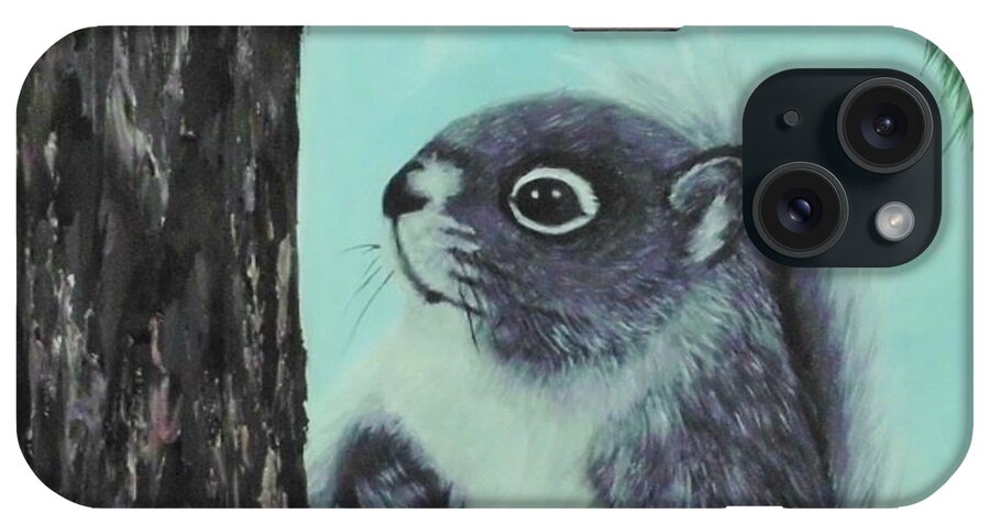 Animal iPhone Case featuring the painting Grey Squirrel by Peggy Miller