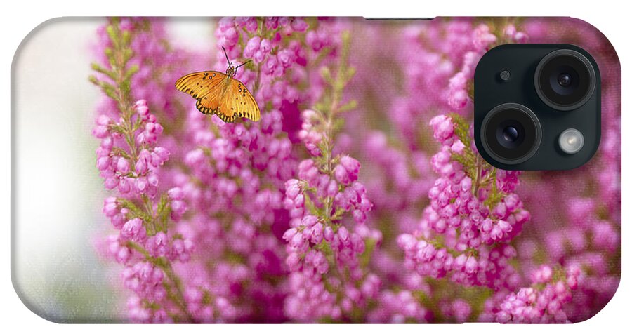 Butterfly iPhone Case featuring the photograph Gulf Fritillary Butterfly on Passionate Pink Flowers by Susan Gary