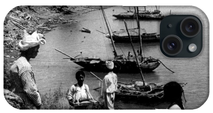 yung San iPhone Case featuring the photograph Han River Junk Boats - Yung San - Korea - c 1904 by International Images