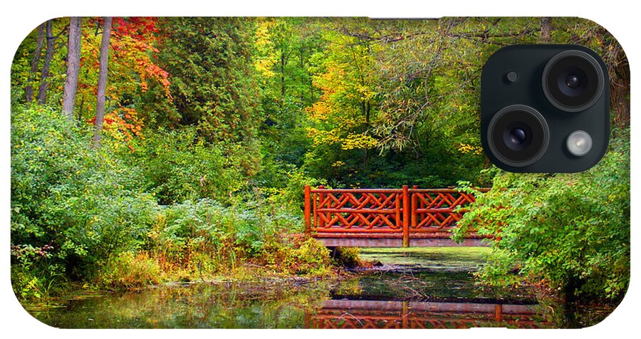 Park Photograph iPhone Case featuring the photograph Henes Park Pond Bridge by Ms Judi