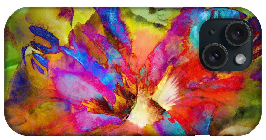 Hibiscus iPhone Case featuring the digital art Hibiscus Abstract by Frances Miller