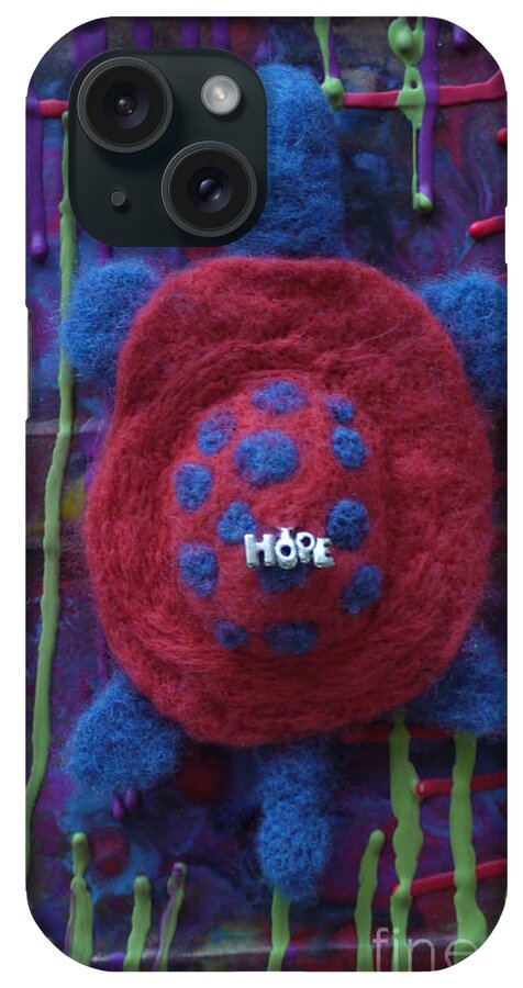 Wool iPhone Case featuring the painting Hope Turtle by Heather Hennick