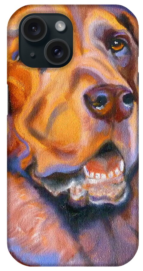 Lab iPhone Case featuring the painting Hot Chocolate Lab by Susan A Becker