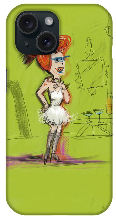 Wilma Flintstone iPhone Case featuring the mixed media Hot Wilma by Russell Pierce