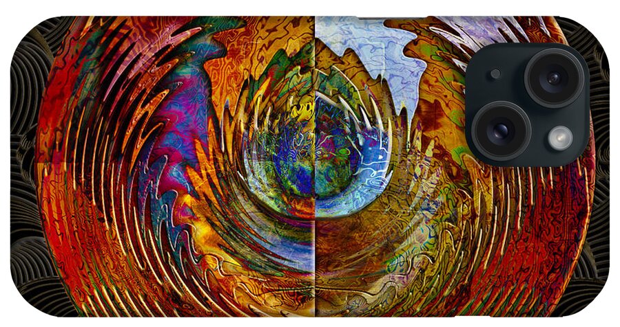 Abstract iPhone Case featuring the digital art How the Other Half Lives by Barbara Berney