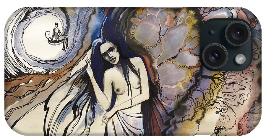 Surrealism iPhone Case featuring the painting Humgat by Valentina Plishchina