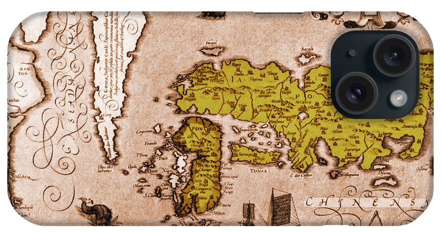 Japan iPhone Case featuring the photograph Japan, Mercator Hondius Atlas, 1606 by Photo Researchers