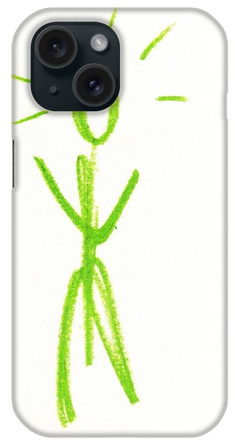 Green Man iPhone Case featuring the drawing King of Manhattan by Patrick Morgan