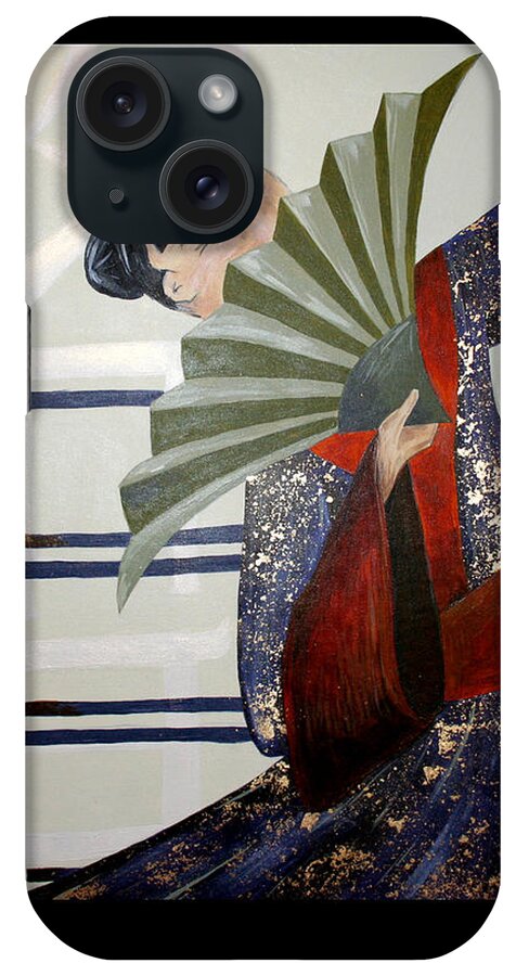 Japanese iPhone Case featuring the painting Kisaragi by Kate Fortin